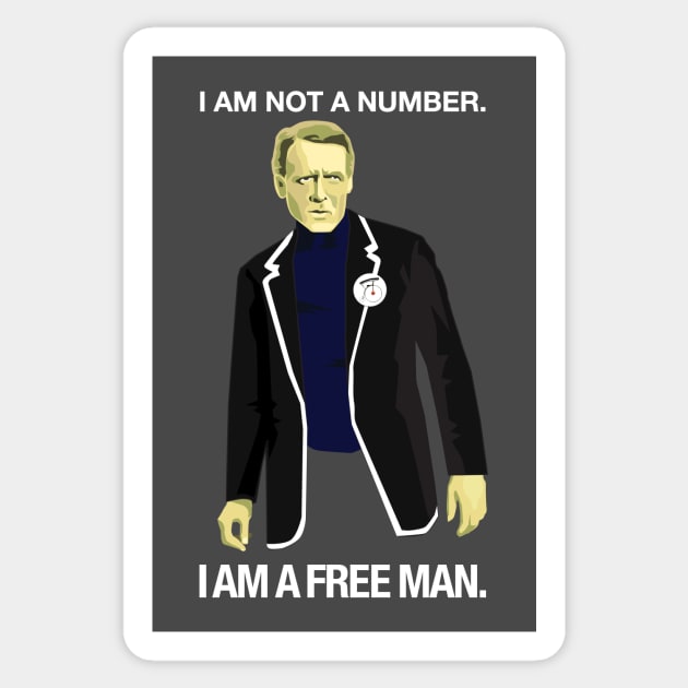 The Prisoner - I Am Not a Number. I Am a Free Man! Sticker by chrisayerscreative